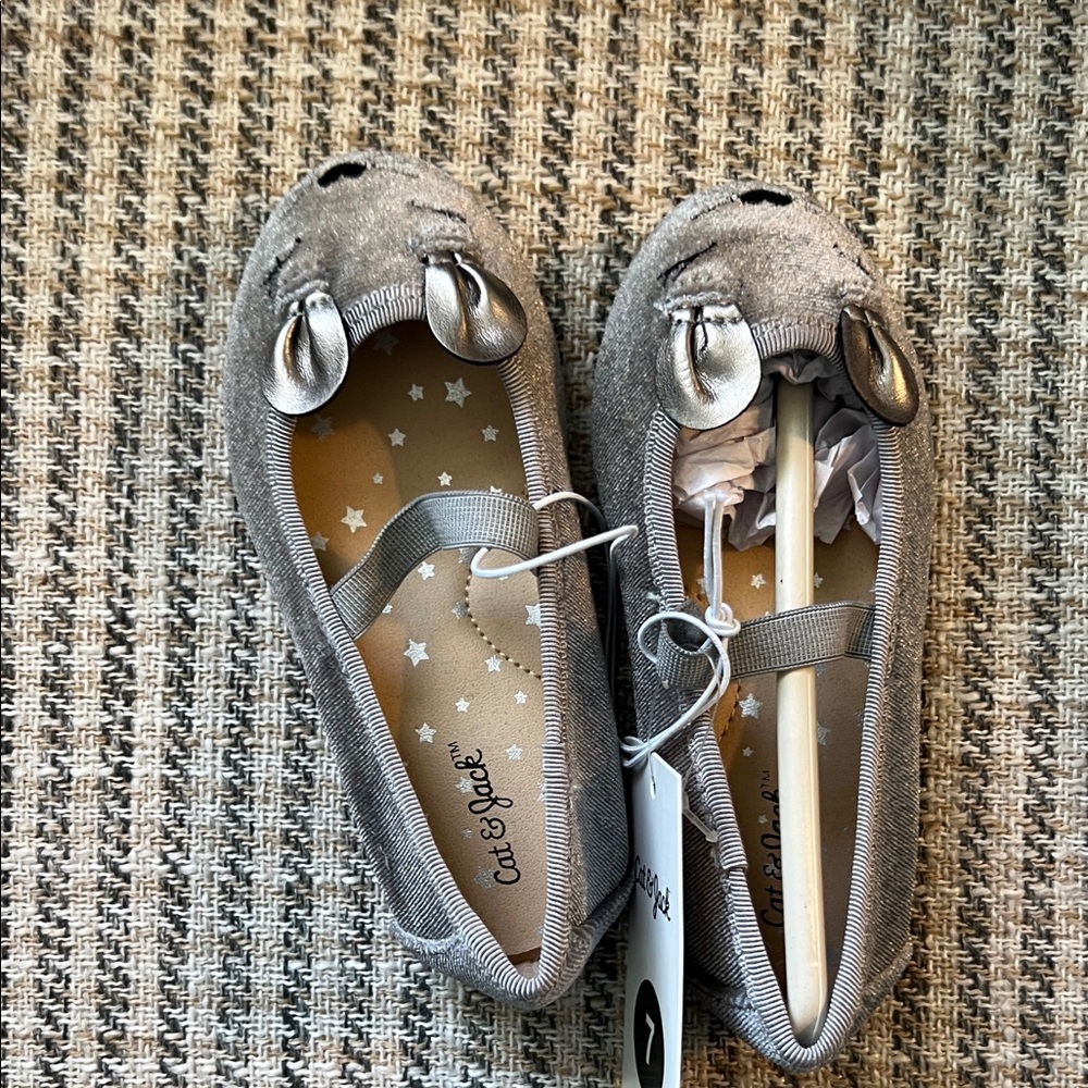 Cat & Jack Gray Kids Slippers with Ears